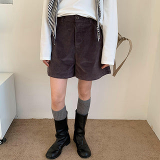 corduroy wide shorts