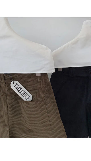 corduroy wide shorts