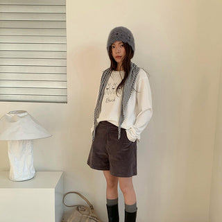 corduroy wide shorts