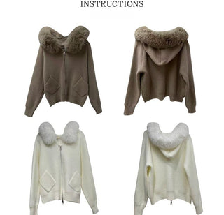 fur hood sweater