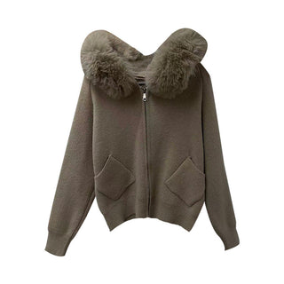 fur hood sweater