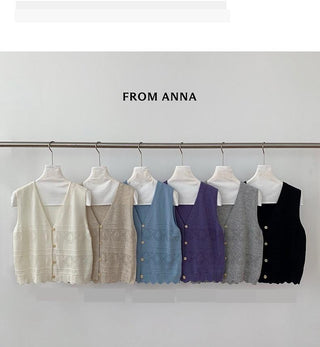 V-neck sleeveless vest