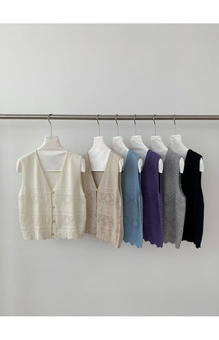 V-neck sleeveless vest