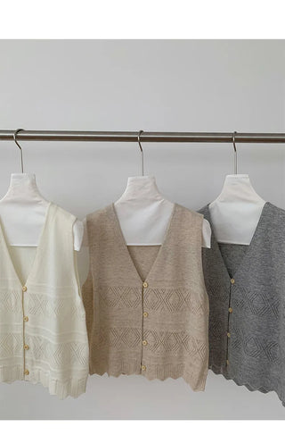 V-neck sleeveless vest