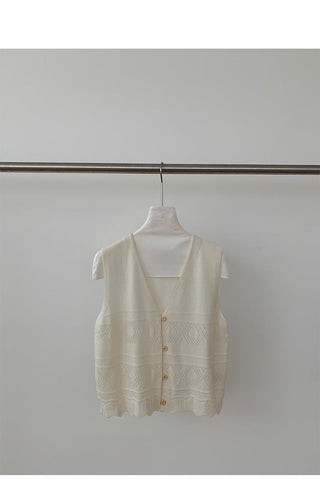 V-neck sleeveless vest