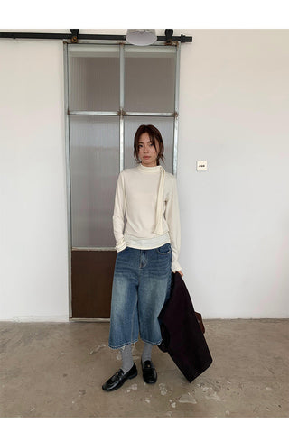 tie-neck long sleeve