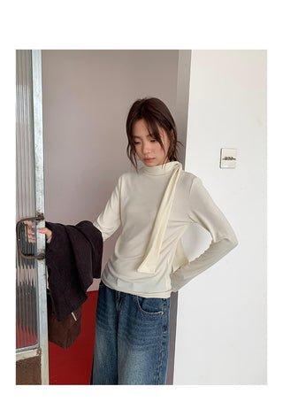 tie-neck long sleeve