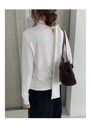 tie-neck long sleeve