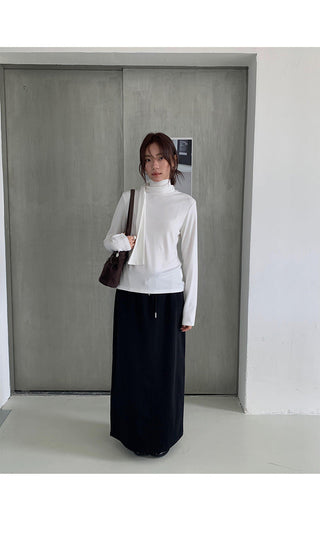 tie-neck long sleeve