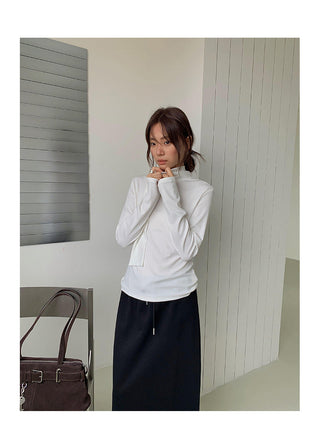 tie-neck long sleeve