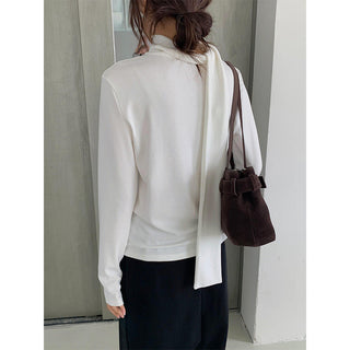 tie-neck long sleeve