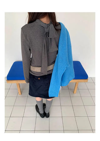 tie-neck long sleeve