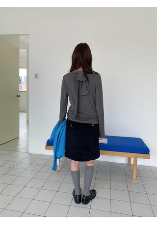 tie-neck long sleeve