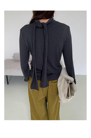 tie-neck long sleeve