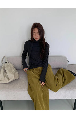 tie-neck long sleeve