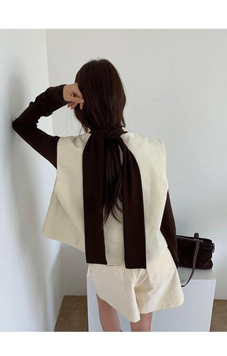 tie-neck long sleeve