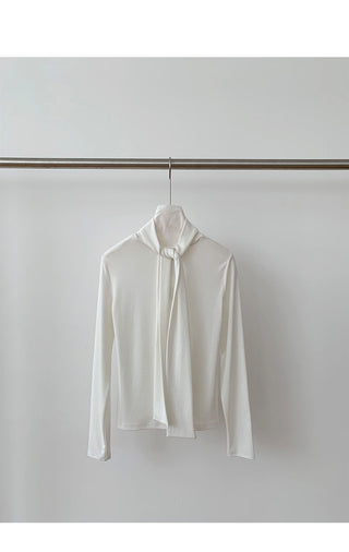tie-neck long sleeve