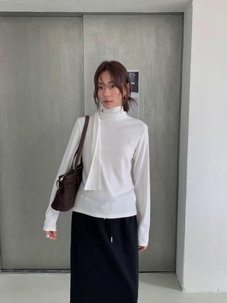 tie-neck long sleeve