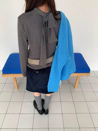 tie-neck long sleeve