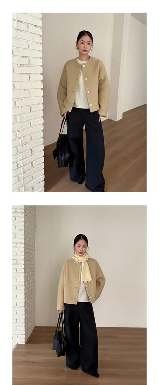 single-breasted wool coat