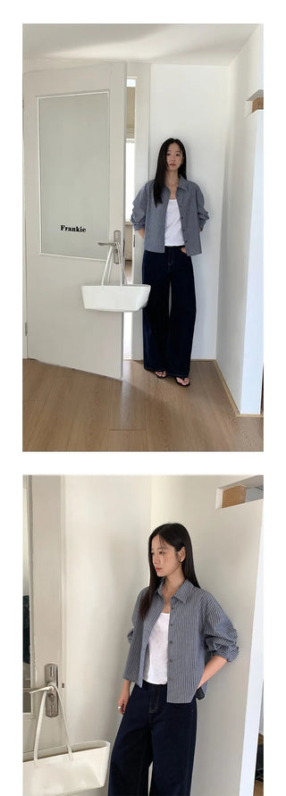 striped cardigan shirt