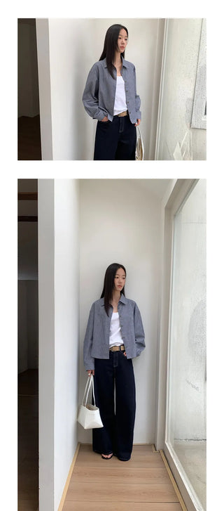 striped cardigan shirt