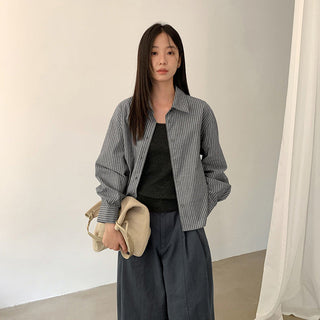 striped cardigan shirt