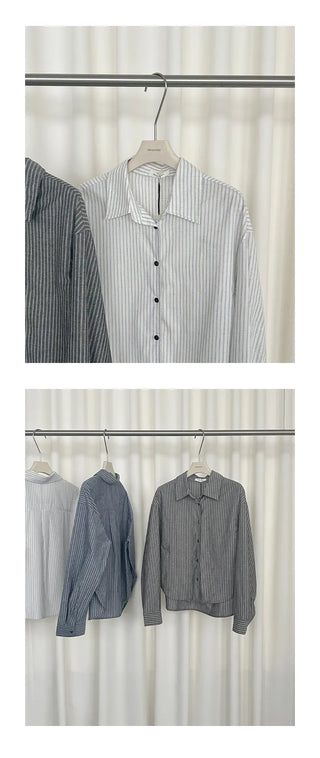 striped cardigan shirt