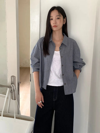 striped cardigan shirt