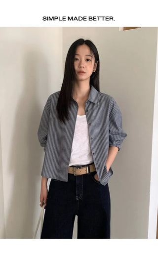 striped cardigan shirt