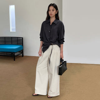 belt wide pants