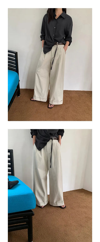 belt wide pants
