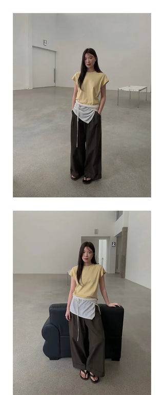 belt wide pants