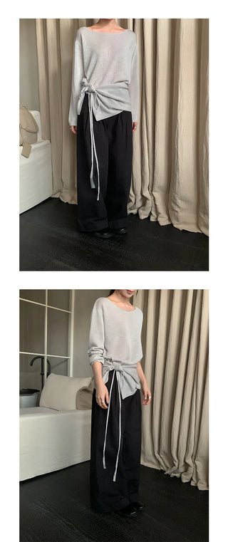 belt wide pants