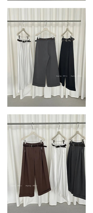 belt wide pants