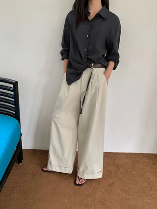 belt wide pants