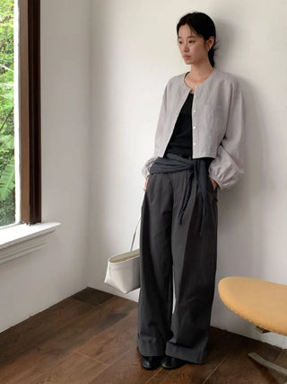 belt wide pants