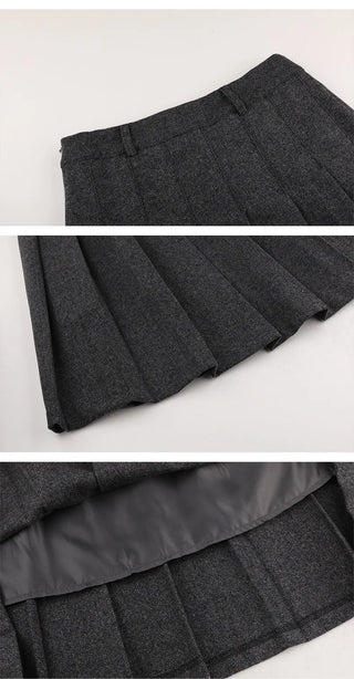 wool pleated skirt