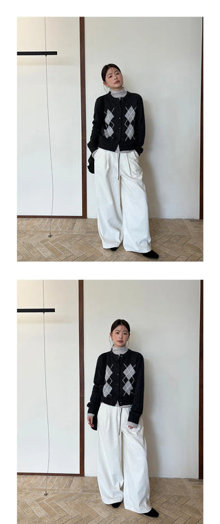 diamond knit cardigan