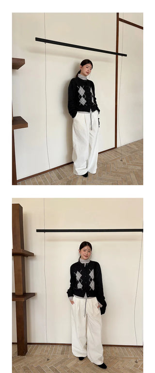 diamond knit cardigan