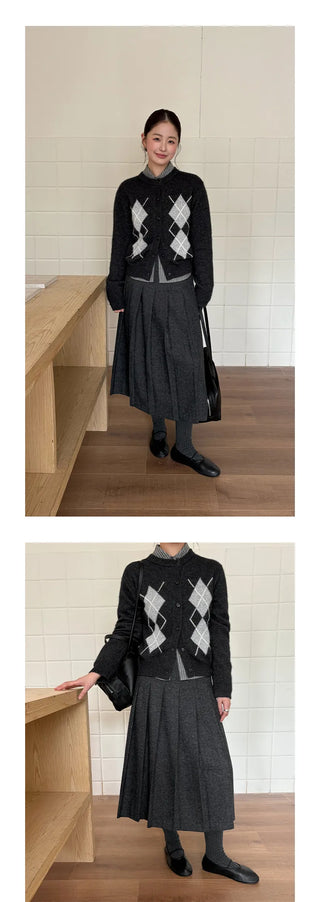 diamond knit cardigan