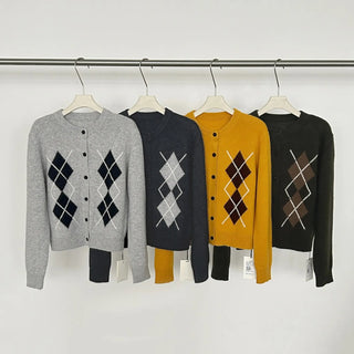 diamond knit cardigan