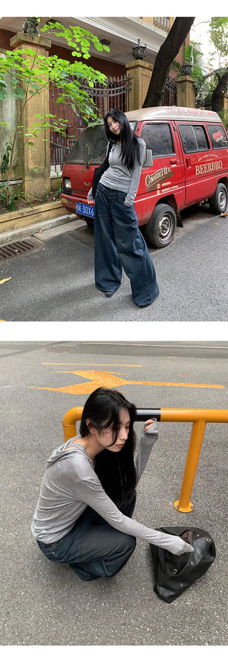 fake two-piece hoodie