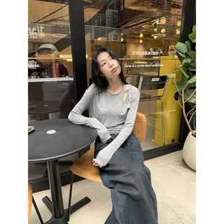 fake two-piece hoodie