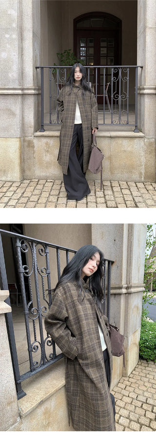 plaid wool coat