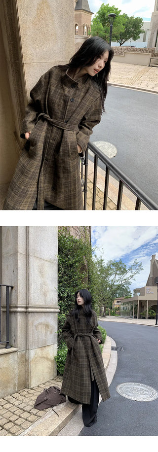 plaid wool coat
