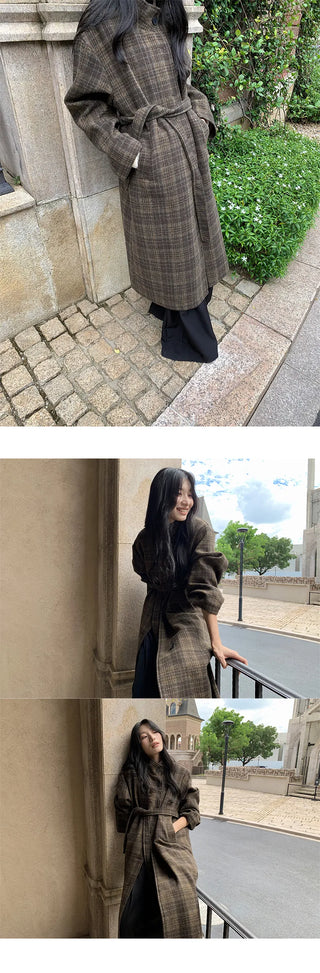 plaid wool coat