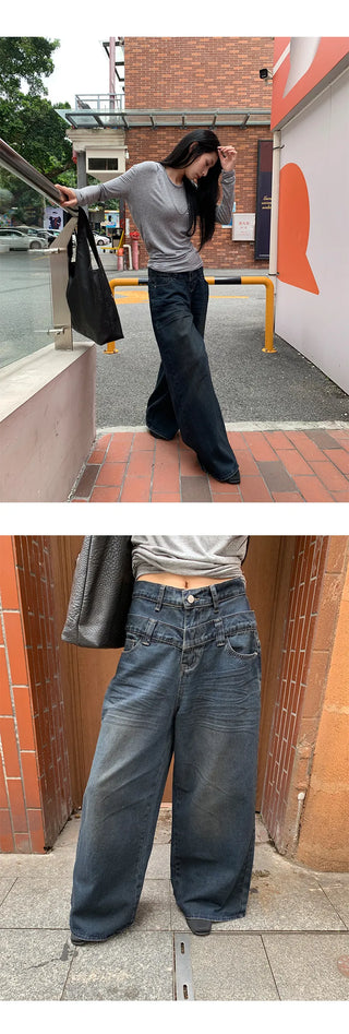 double waist jeans