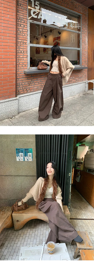 pleated wide pants