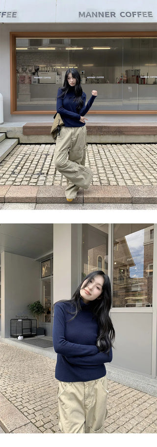 turtleneck slim sweater